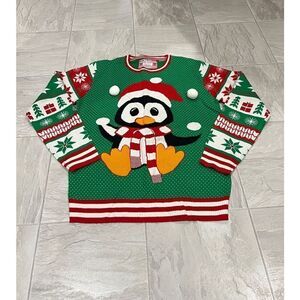 Runway Boulevard Penguin Christmas Sweater Ugly Sweater Men’s Size Medium 100% A
